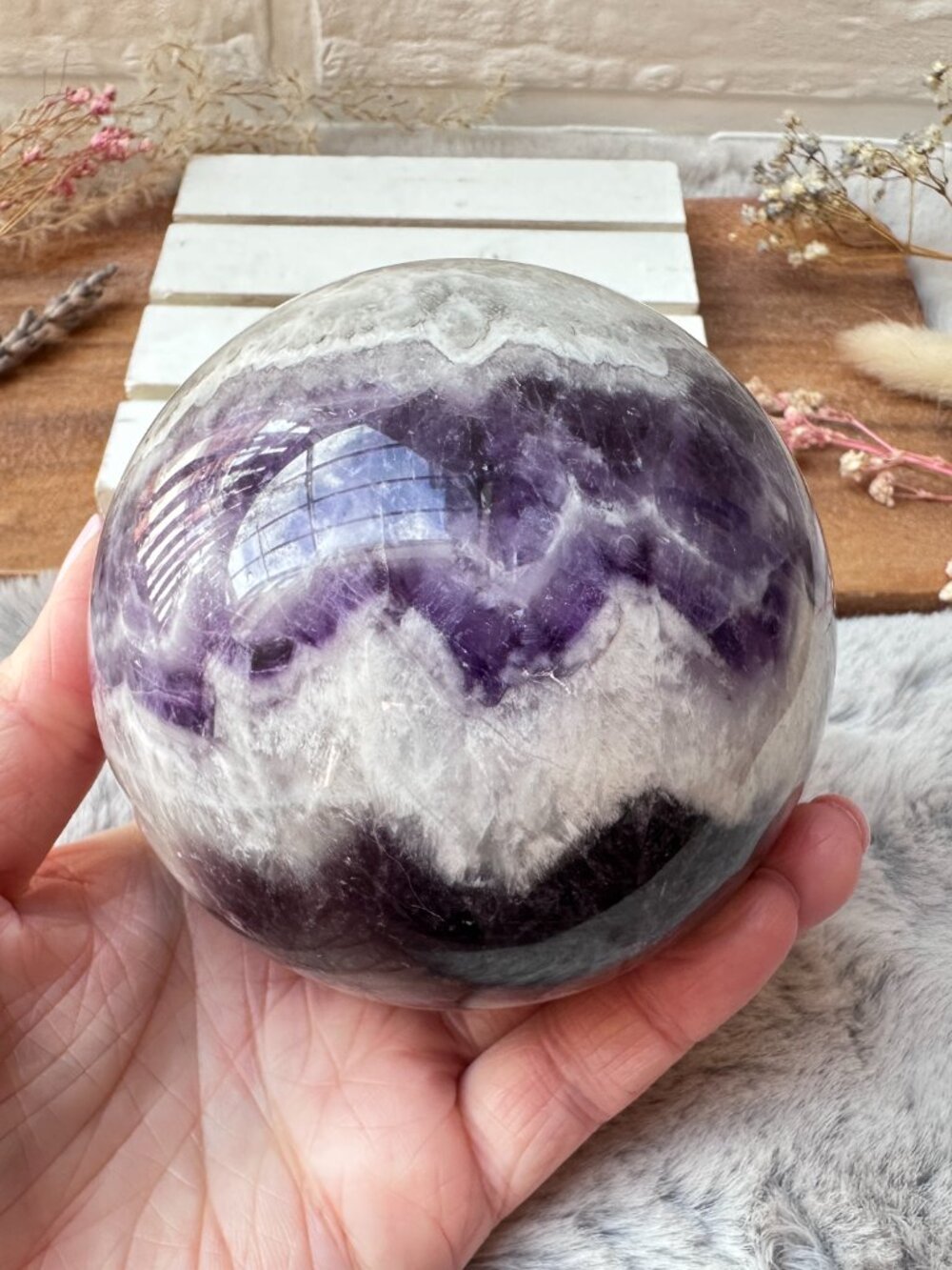 Gorgeous Chevron Amethyst Sphere